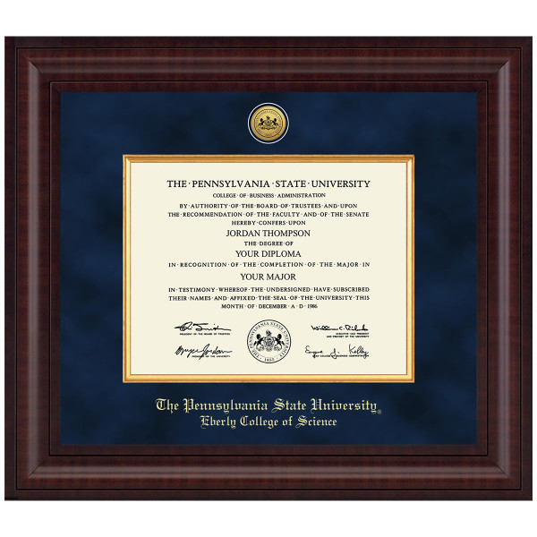 #109 Eberly College of Science diploma frame Presidential in Premier (Chestnut)